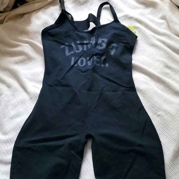 COPY - Zumba Wear Zumba Glam Open Back Black Bodysuit  in L Lovely - Picture 9 of 13